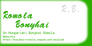 romola bonyhai business card